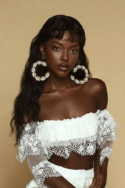 Wellington Titi C- Shape  Cowrie Earrings