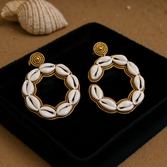 Wellington Titi C- Shape  Cowrie Earrings