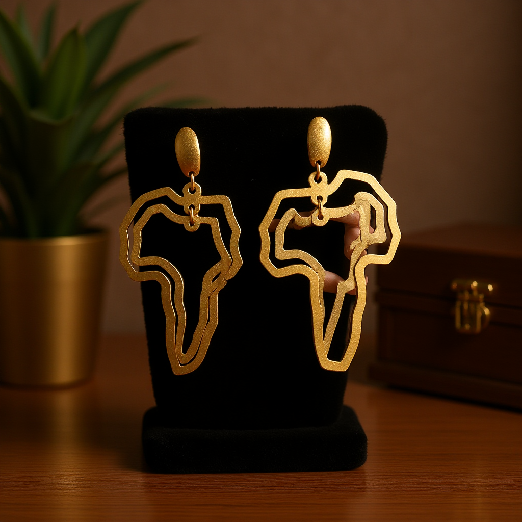 Kissy Titi 3 D 2 Africa Maps Earrings