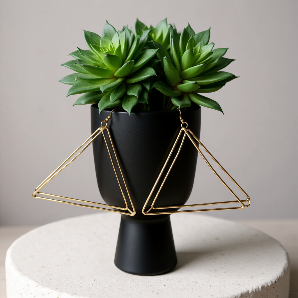 Bombay Street Titi Hammered Triangles Earrings