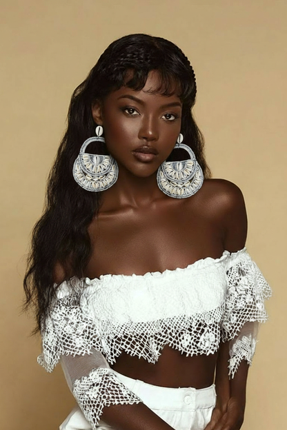 Lungi Titi Cowries Beaded Earrings