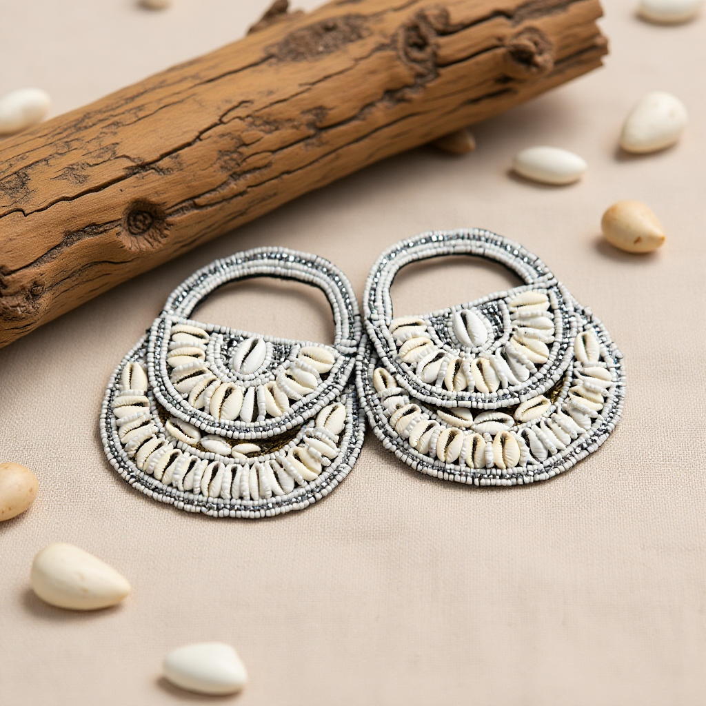 Lungi Titi Cowries Beaded Earrings