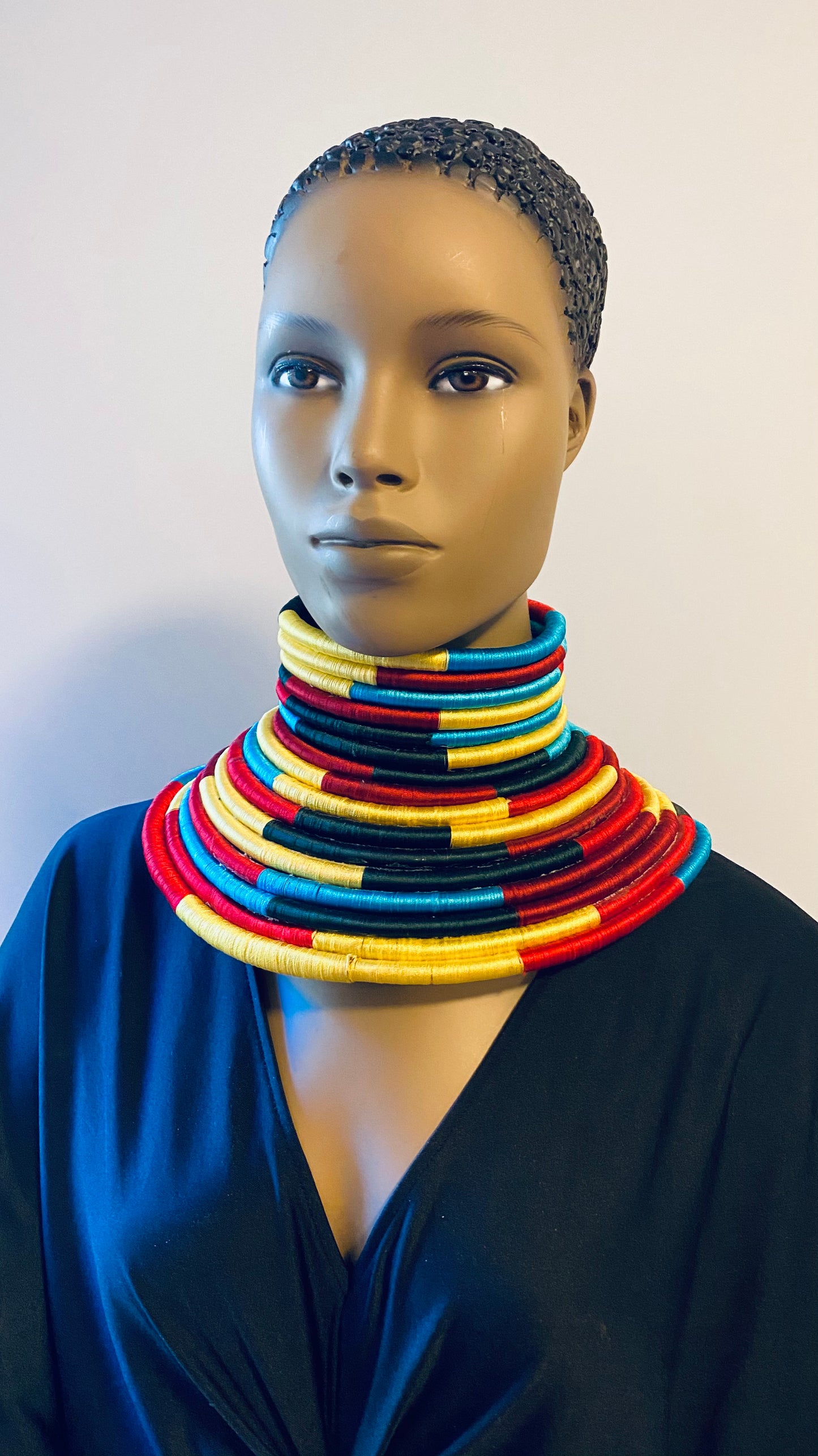 Princess Amina Of Port Loko Tribal Collar Cord Neck Ring with Magnetic Closure
