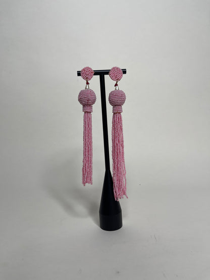 Queen Yama Seed Bead Tassel  Earrings