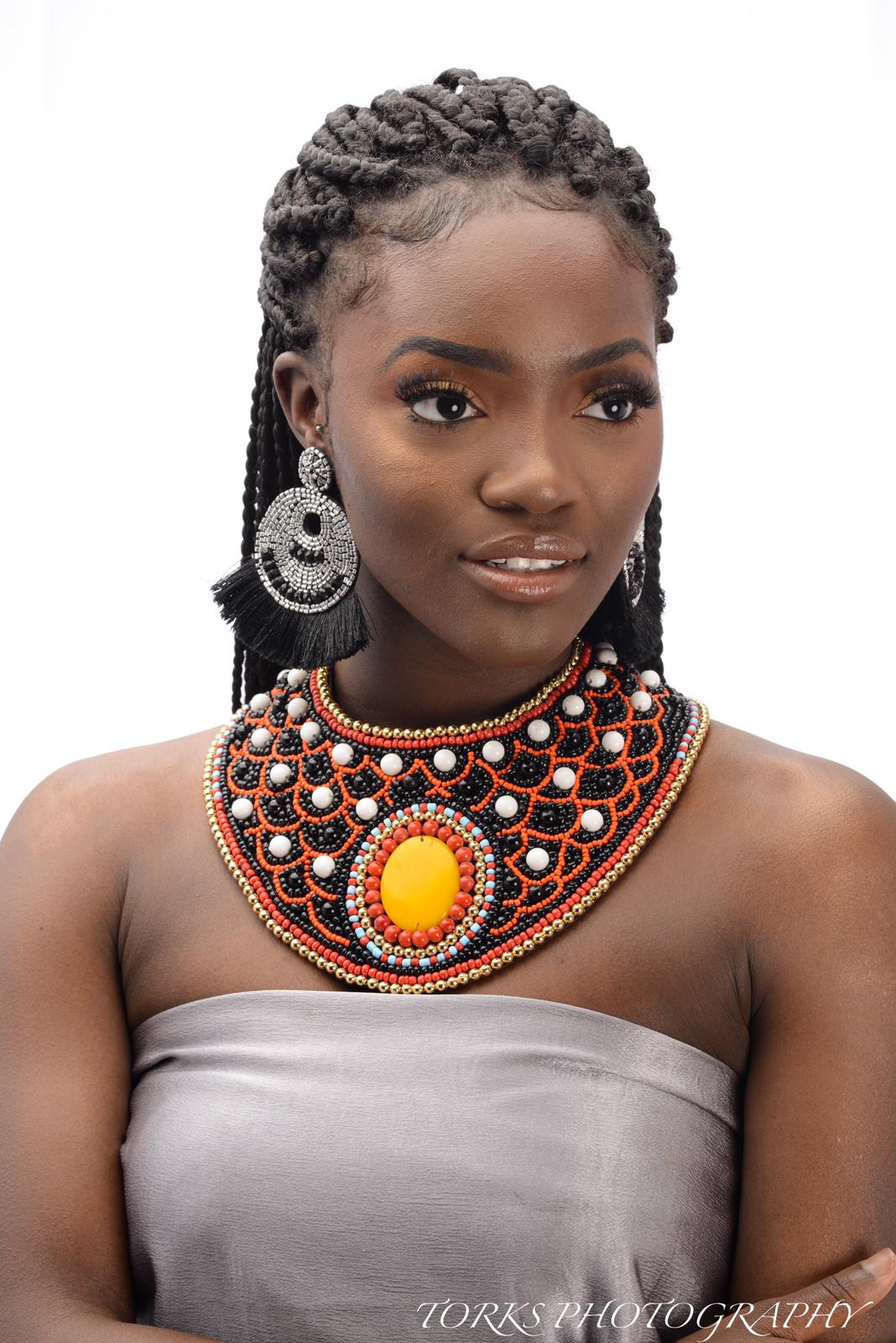 Multi Color with Black and White Bead Bib Necklace