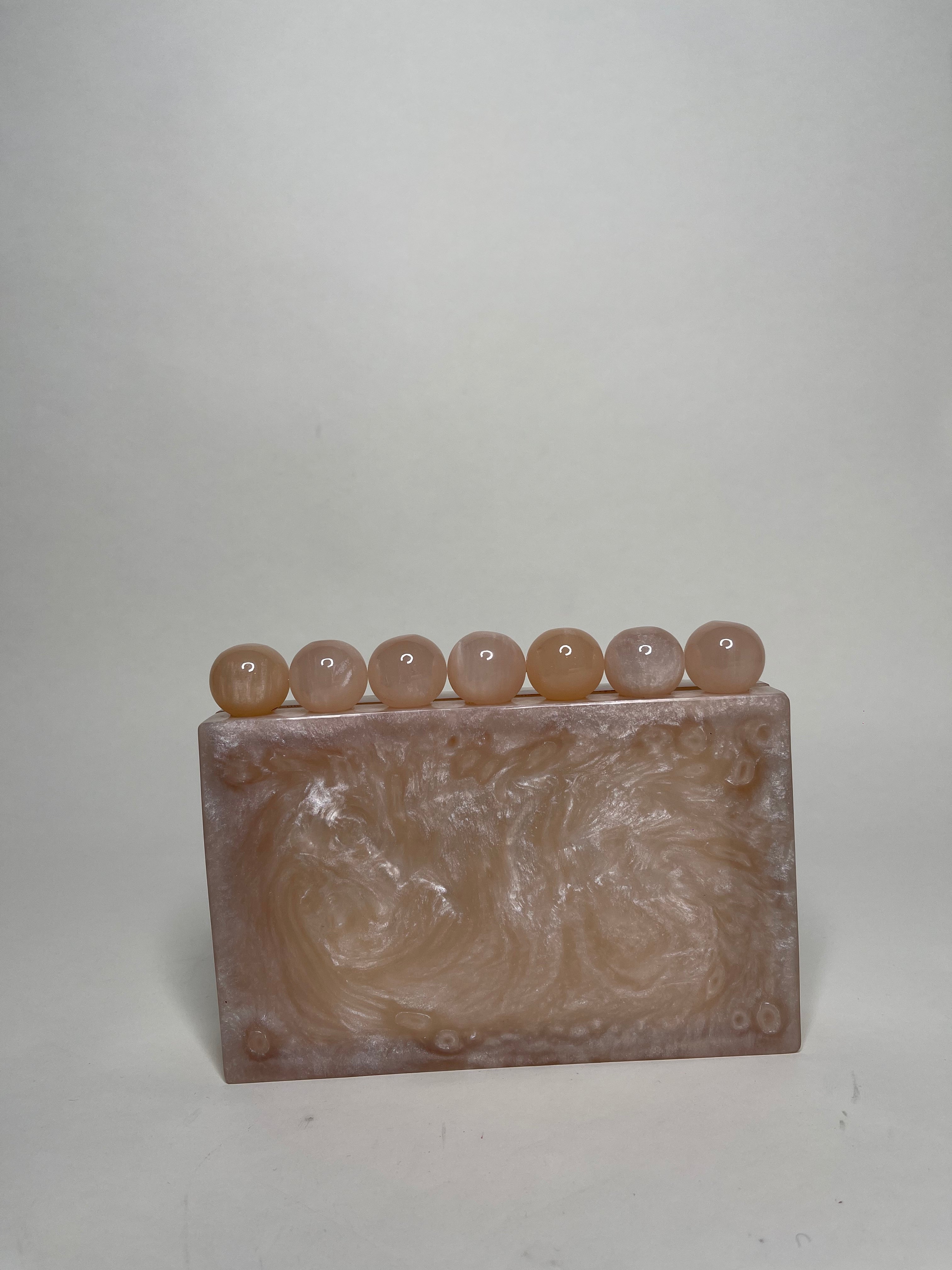 Bubble Gum Pearly Resin clutch bag