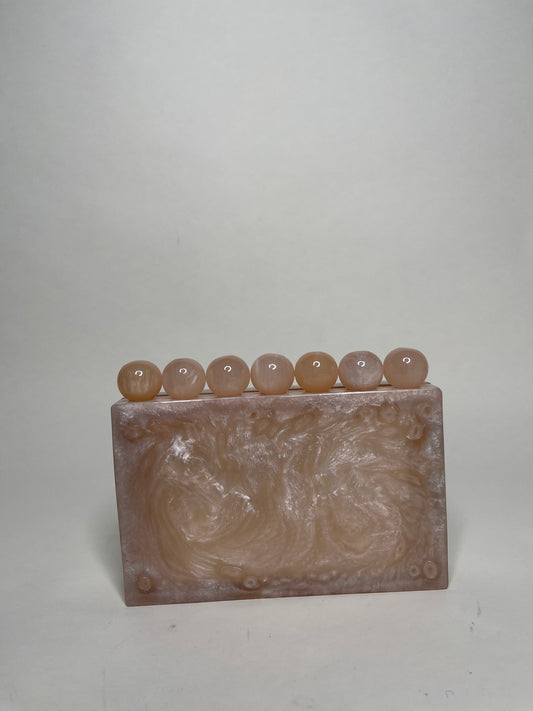 Bubble Gum Pearly Resin clutch bag