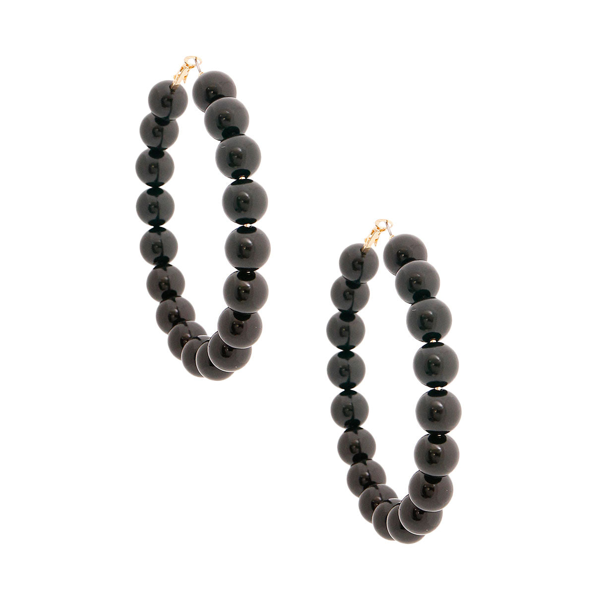 Gold Metal Hoop Pearls Earrings
