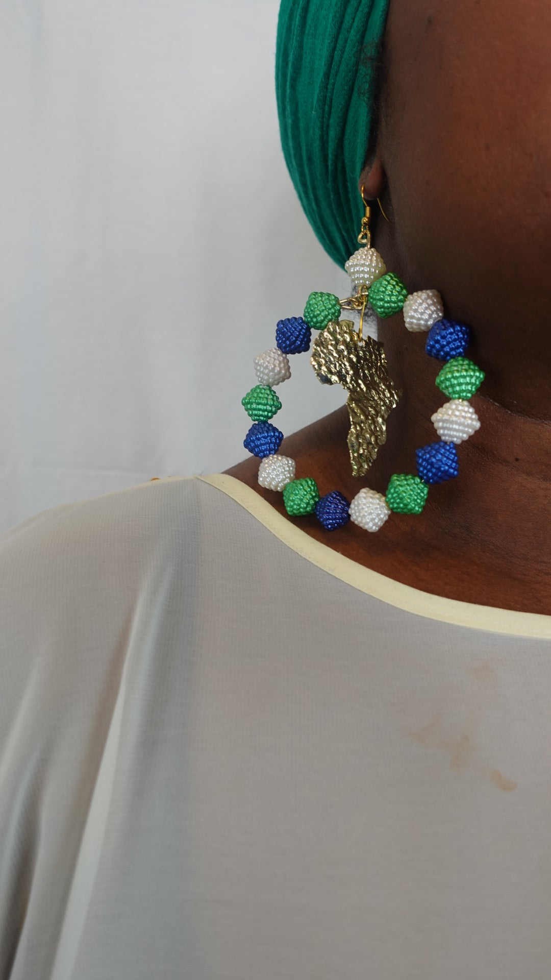 King Jimmy Beaded Earrings With The Map Of Africa