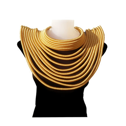 Princess Amina Of Port Loko Tribal Collar Cord Neck Ring with Magnetic Closure