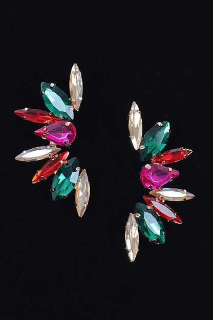 Half-moon Rhinestone Earring.