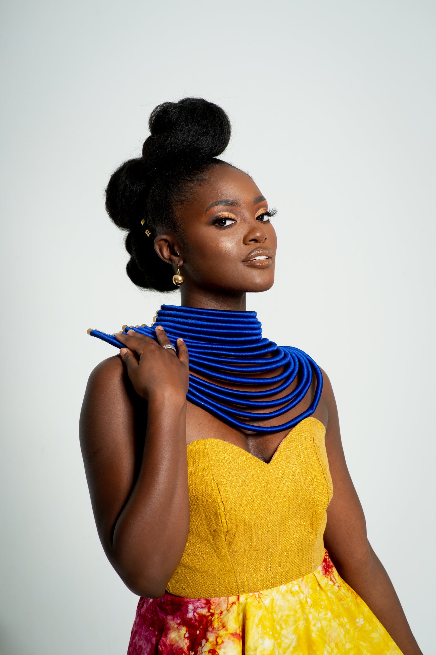 Princess Amina Of Port Loko Tribal Collar Cord Neck Ring with Magnetic Closure