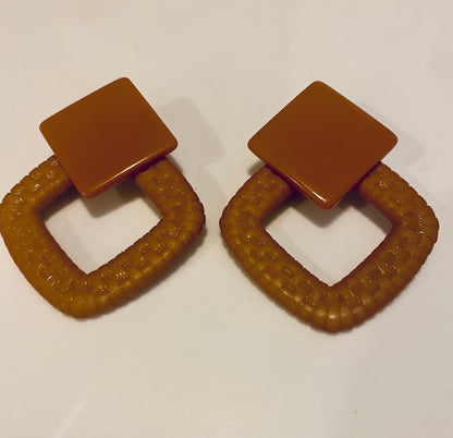 Resin Square Earrings