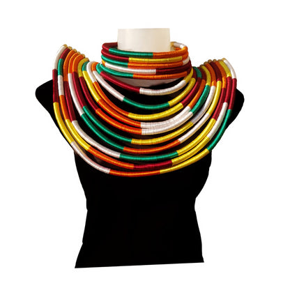 Princess Amina Of Port Loko Tribal Collar Cord Neck Ring with Magnetic Closure