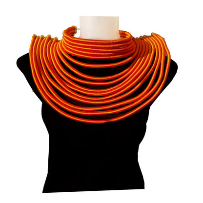 Princess Amina Of Port Loko Tribal Collar Cord Neck Ring with Magnetic Closure