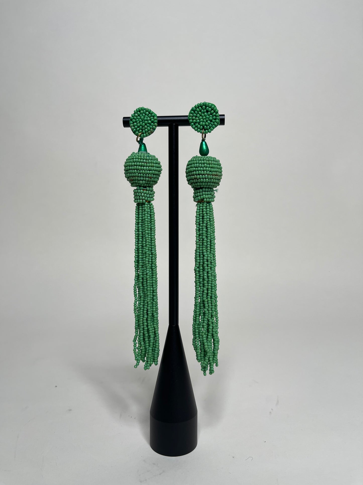 Queen Yama Seed Bead Tassel  Earrings