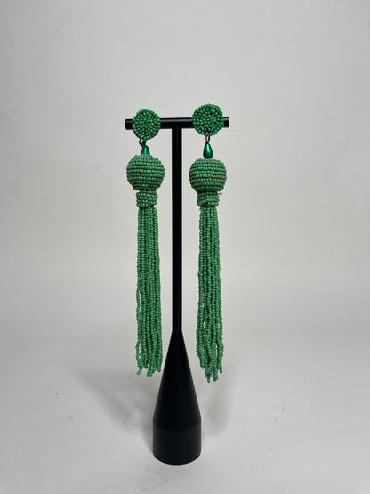 Queen Yama Seed Bead Tassel  Earrings