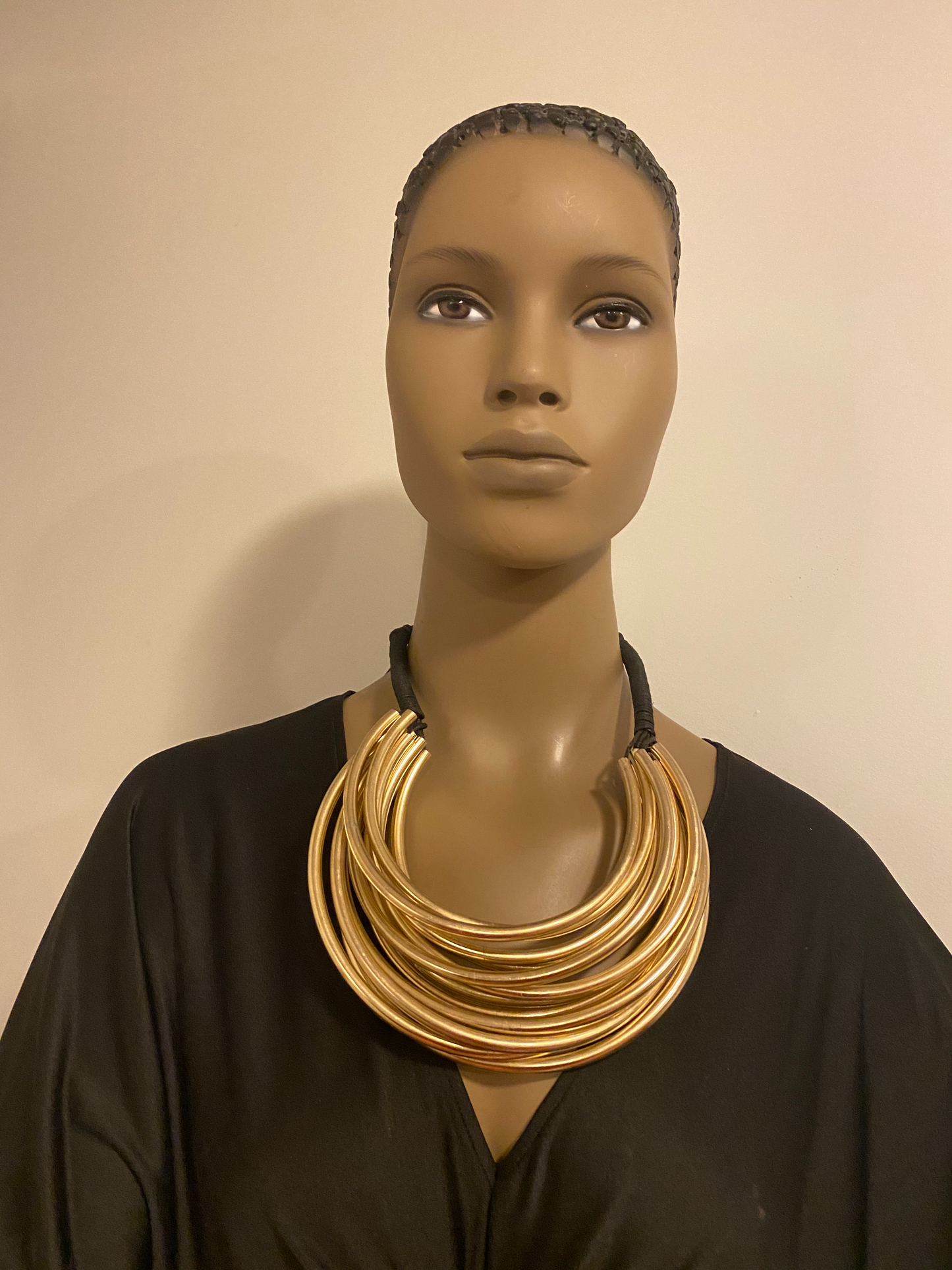 Brass Pipe With Cord Necklace
