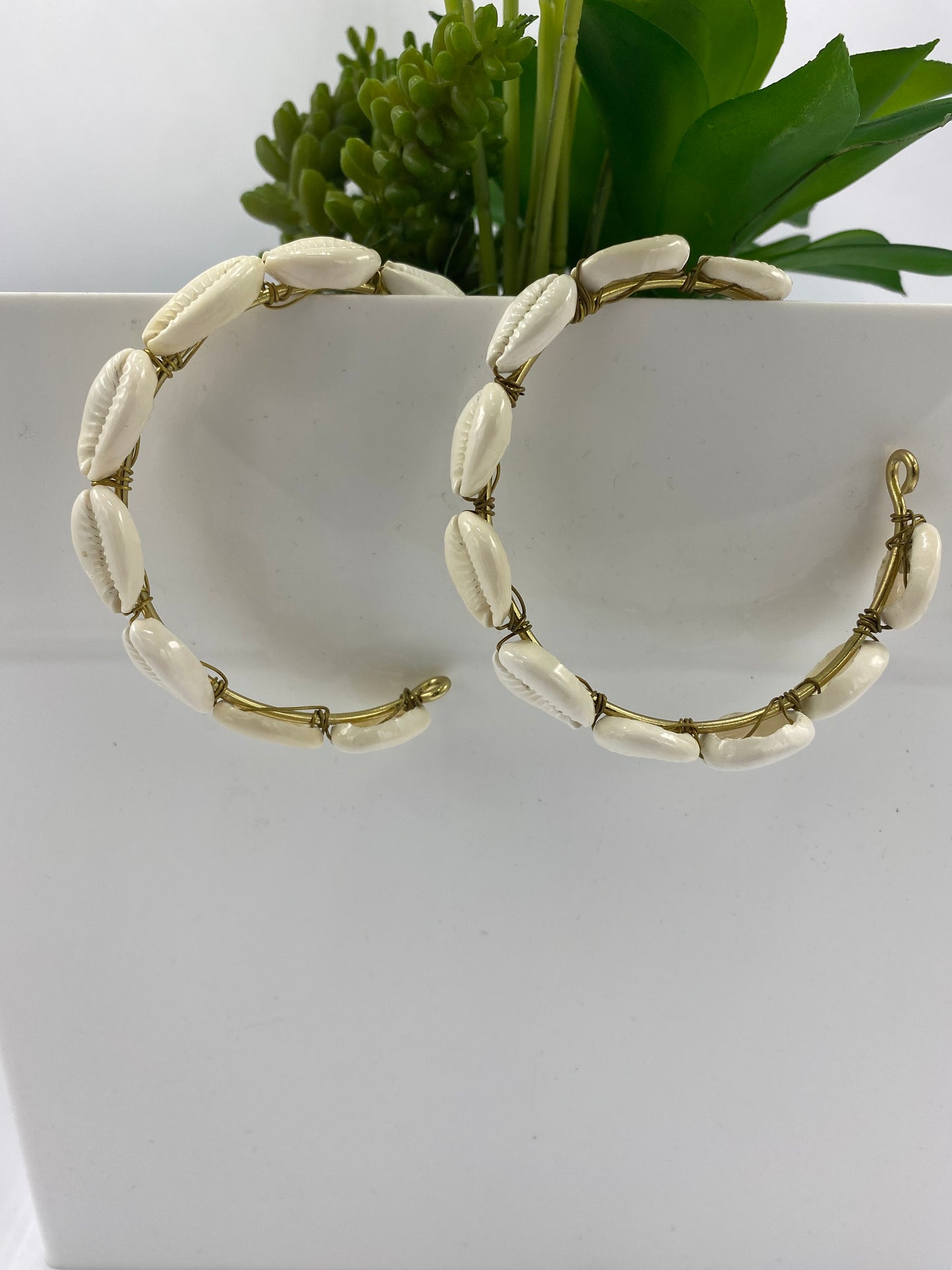 Princess Mounira Brass Cowries Earrings