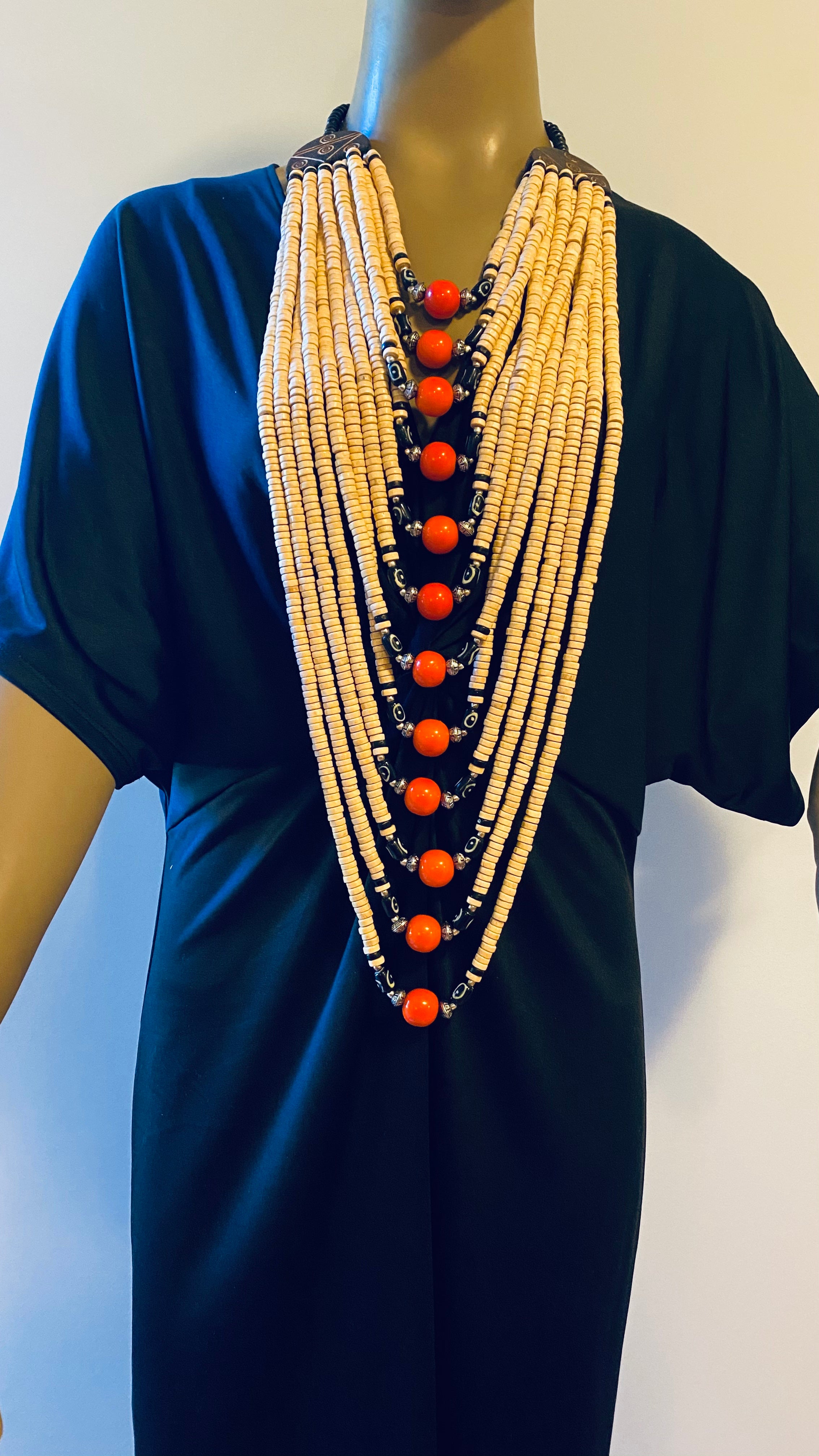 Wooden Multi Layered Bead Necklace