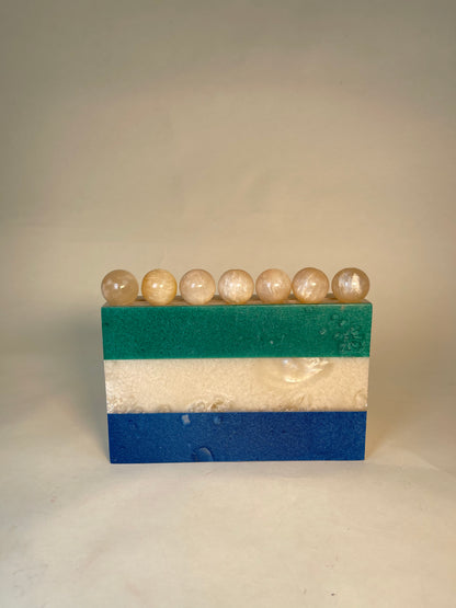 Bubble Gum Pearly Resin clutch bag