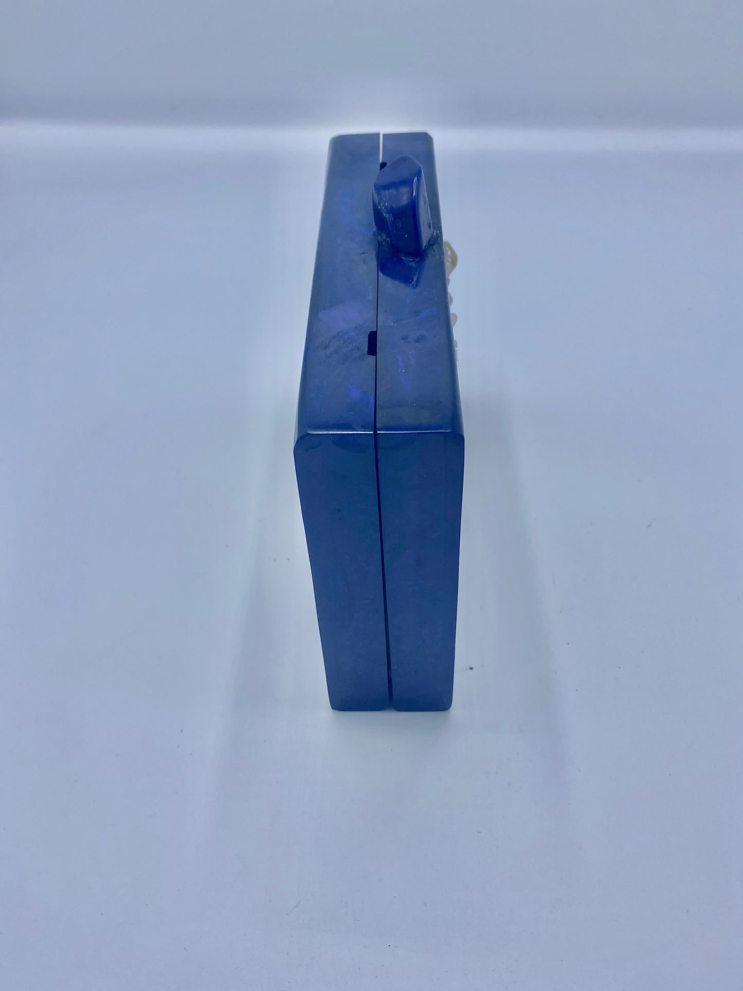 Handcrafted Triangle Resin with embellishment of pearls and stones Clutch