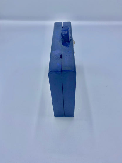 Handcrafted Triangle Resin with embellishment of pearls and stones Clutch