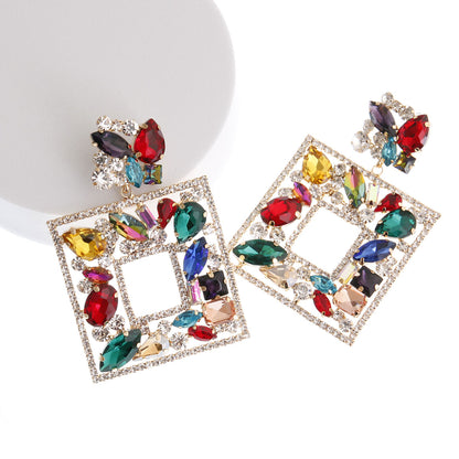 Elegant  Crystal Square Earrings