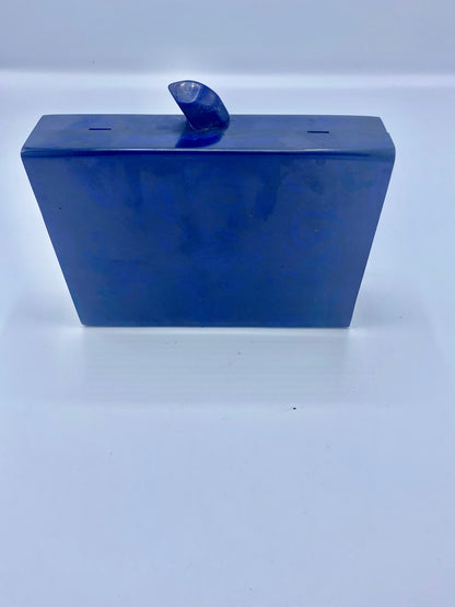 Handcrafted Triangle Resin with embellishment of pearls and stones Clutch