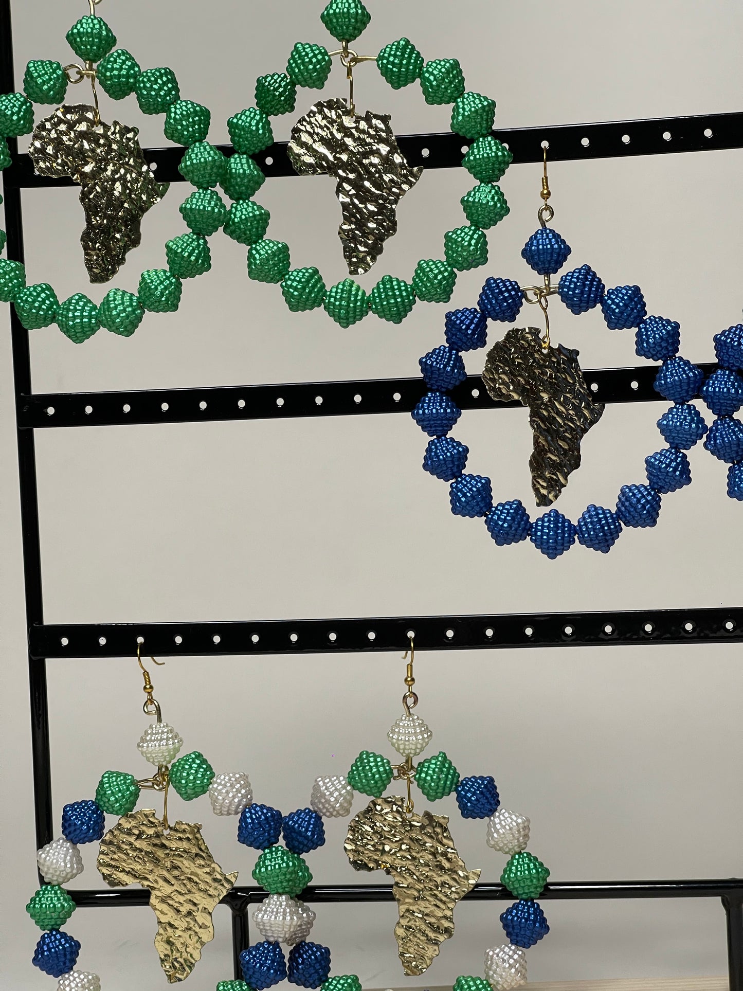 King Jimmy Beaded Earrings With The Map Of Africa