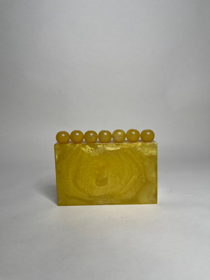 Bubble Gum Pearly Resin clutch bag