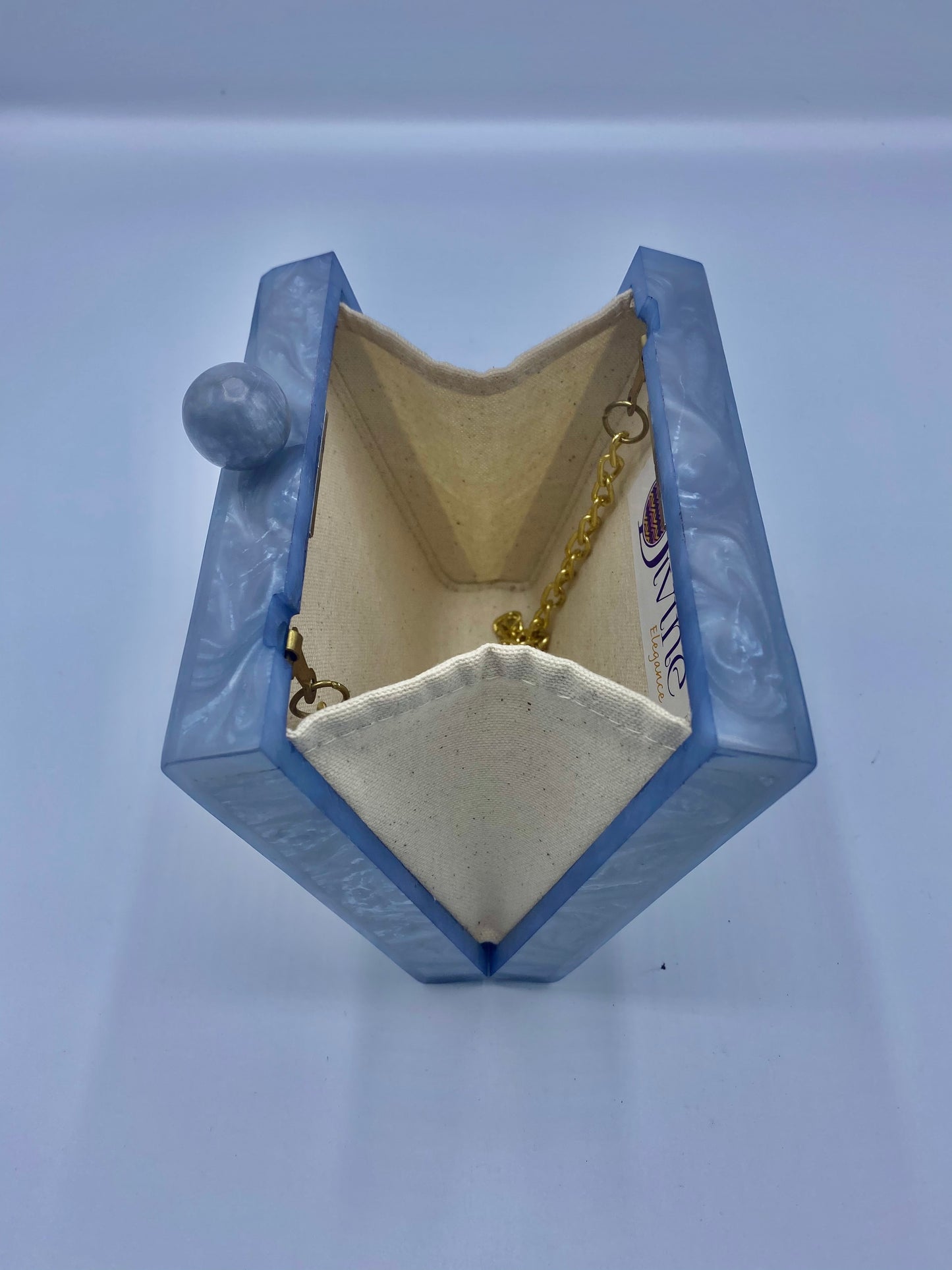 Handcrafted Square Resin with Agate Stone Clutch