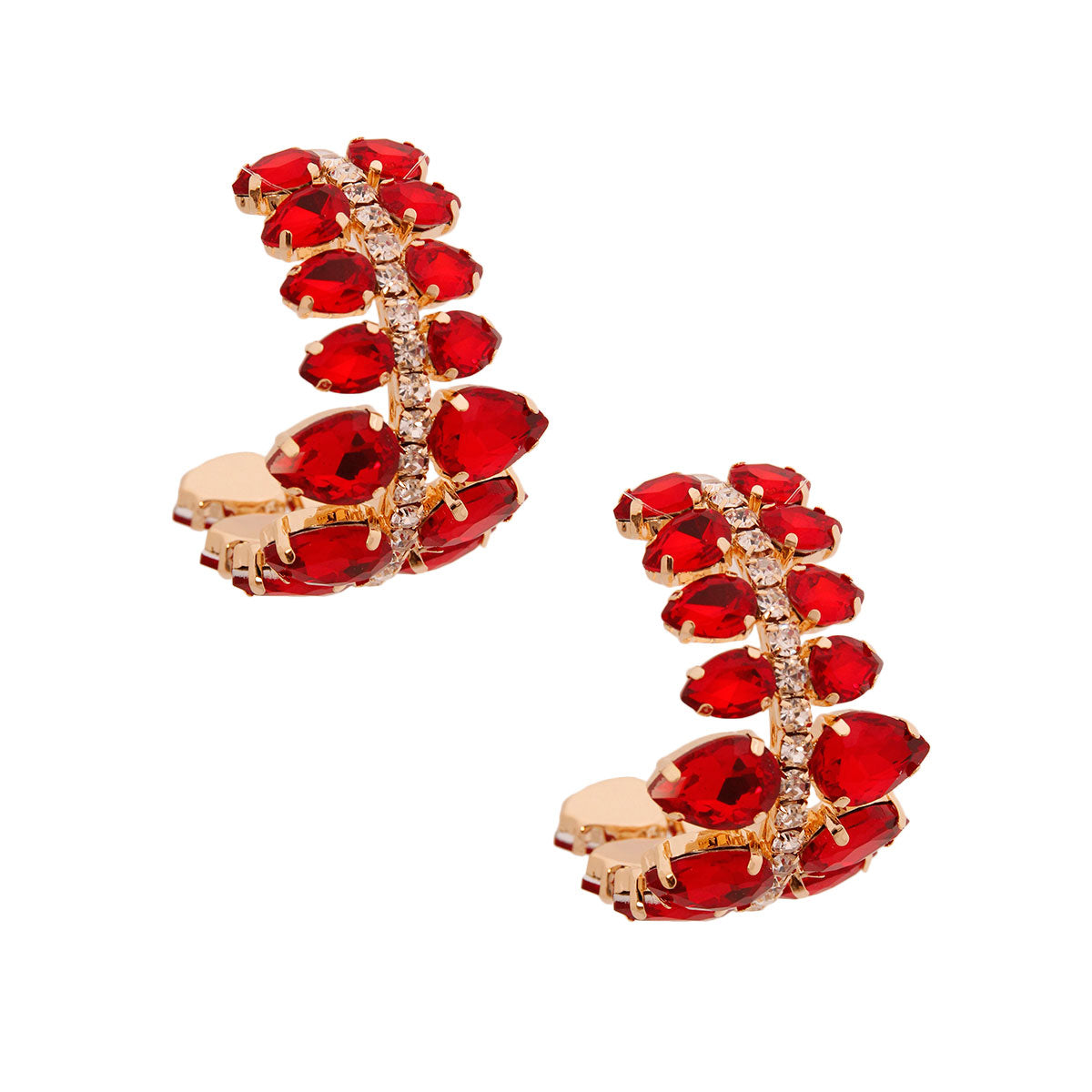 Brilliant Teardrop Hoops Earrings