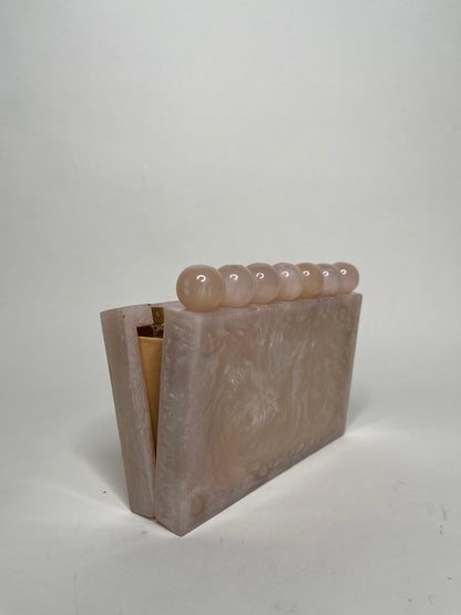 Bubble Gum Pearly Resin clutch bag