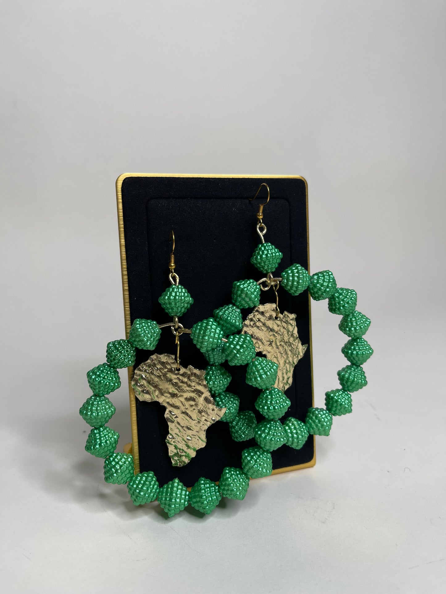 King Jimmy Beaded Earrings With The Map Of Africa