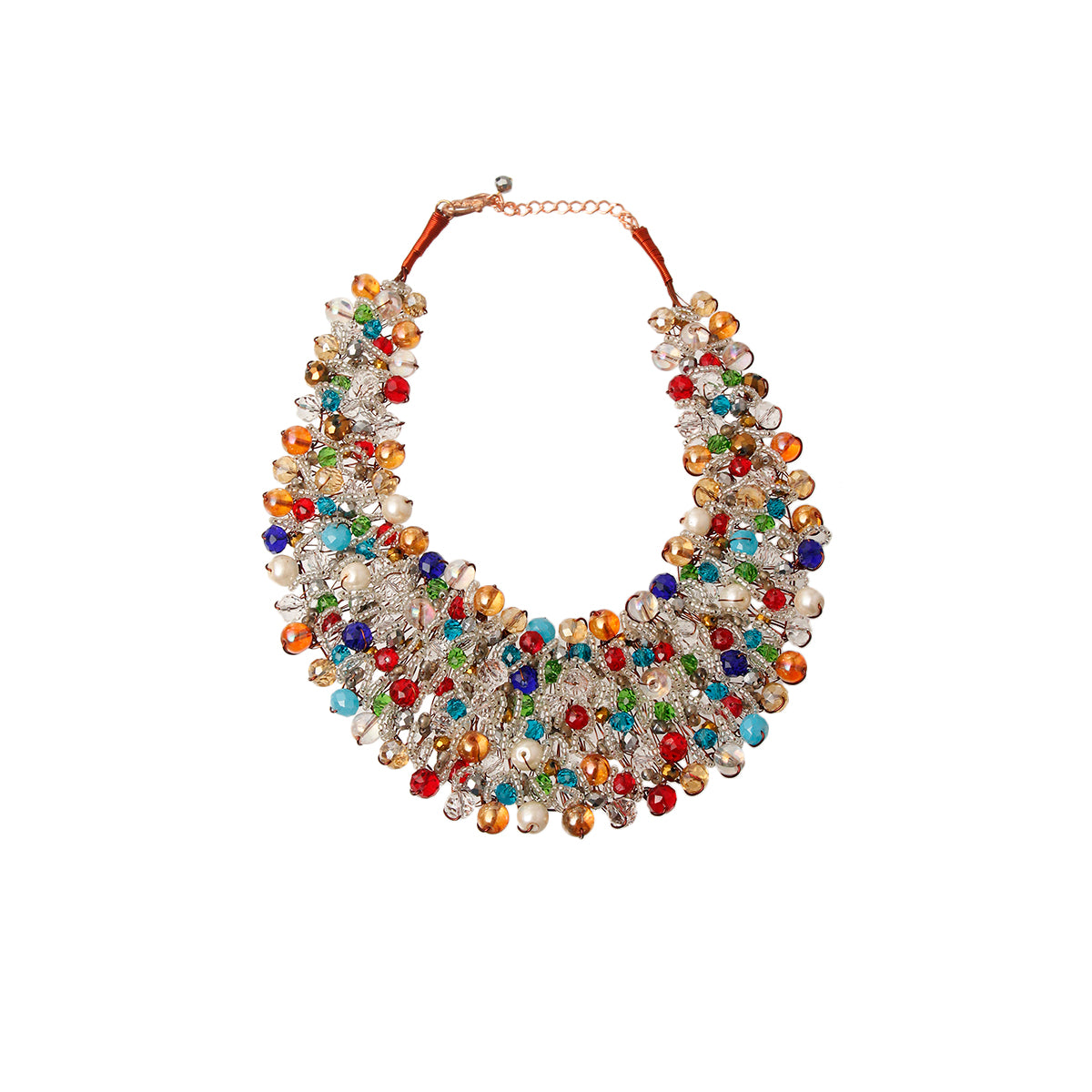Bead and Copper Bib Necklace