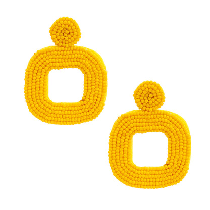 Seed Bead Square Earrings
