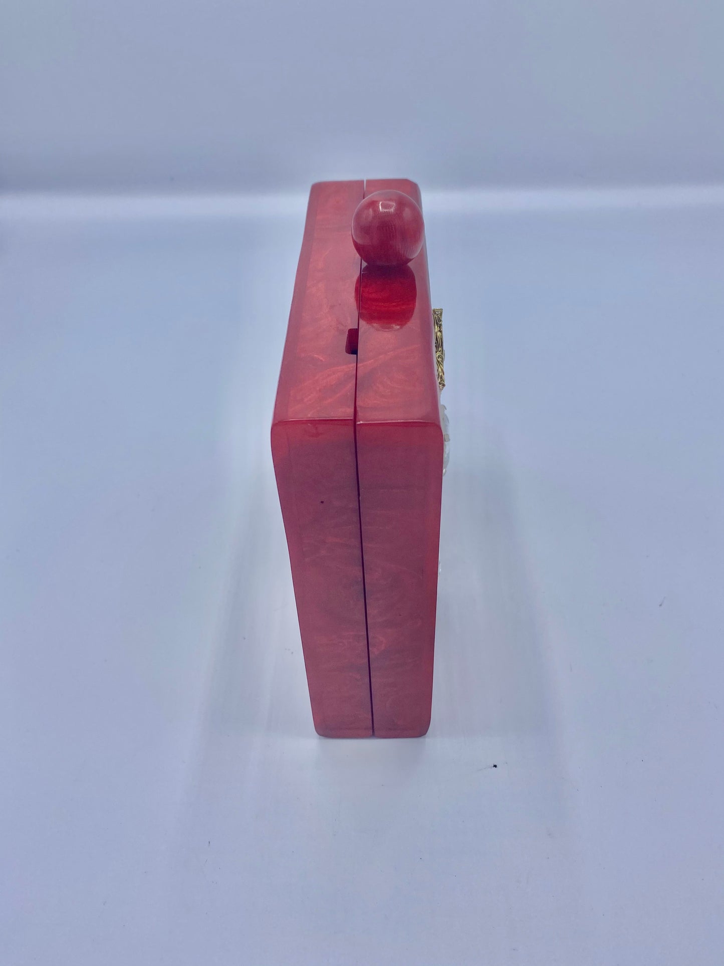Handcrafted Square Resin with Agate Stone Clutch