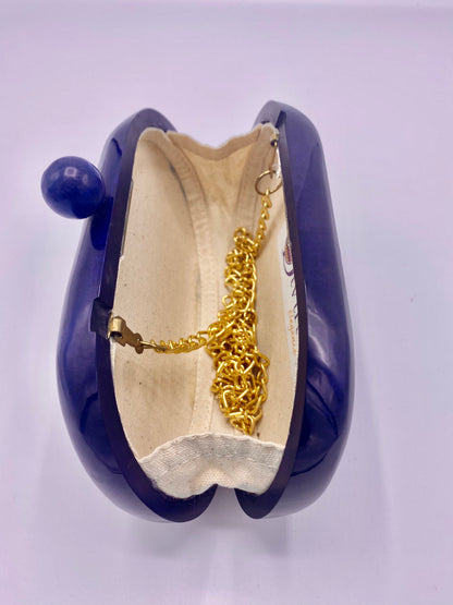 Handcrafted Oval Resin with embellishment of pearls and stones Clutch