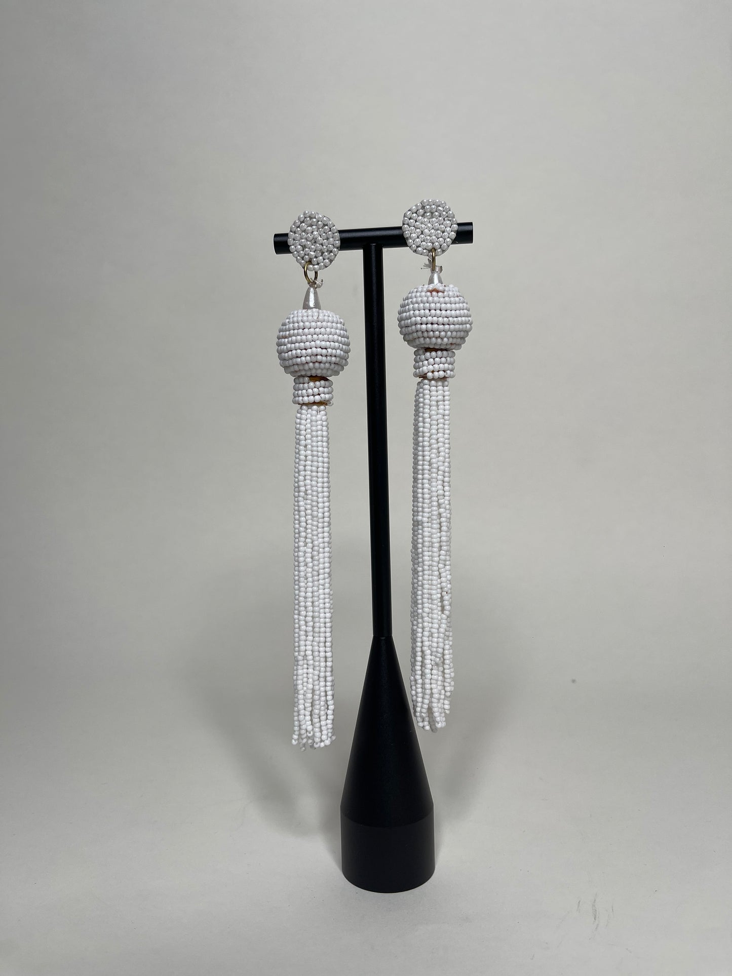 Queen Yama Seed Bead Tassel  Earrings