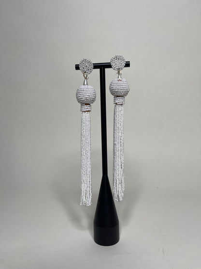 Queen Yama Seed Bead Tassel  Earrings