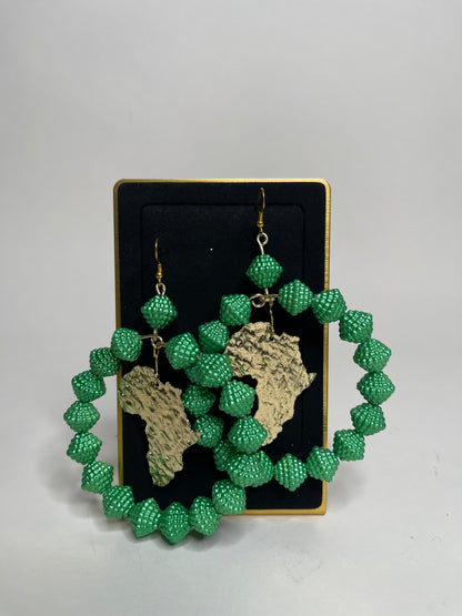 King Jimmy Beaded Earrings With The Map Of Africa