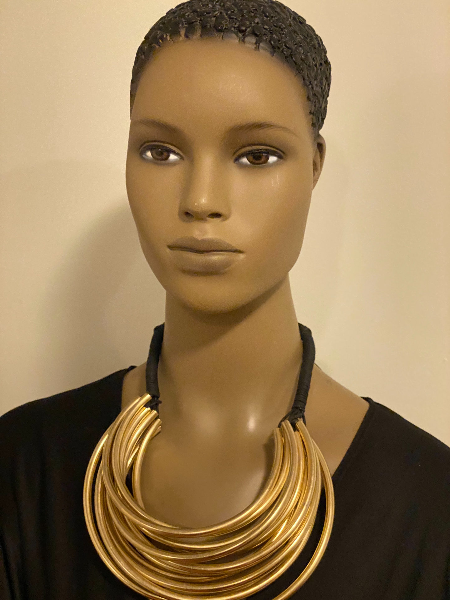Brass Pipe With Cord Necklace
