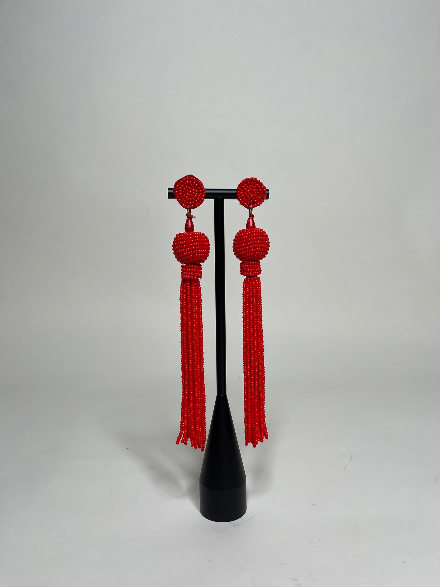 Queen Yama Seed Bead Tassel  Earrings