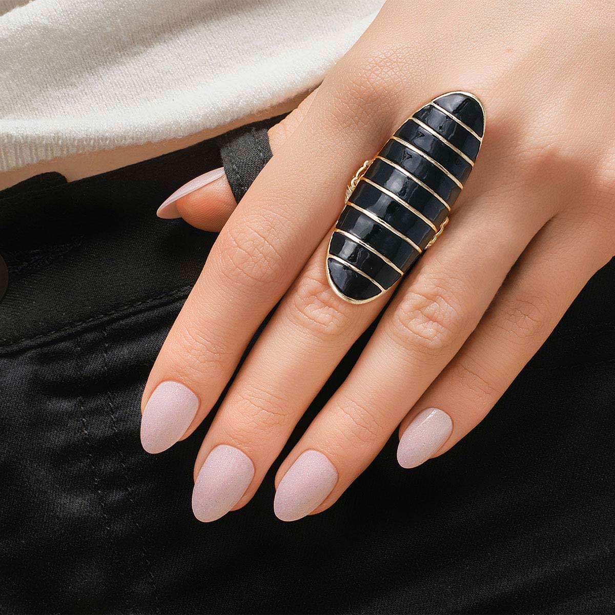 Gold Metal Elongated Ring