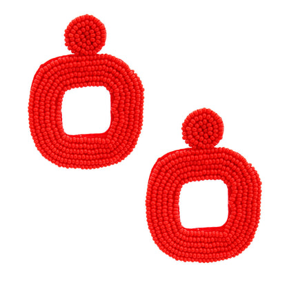 Seed Bead Square Earrings