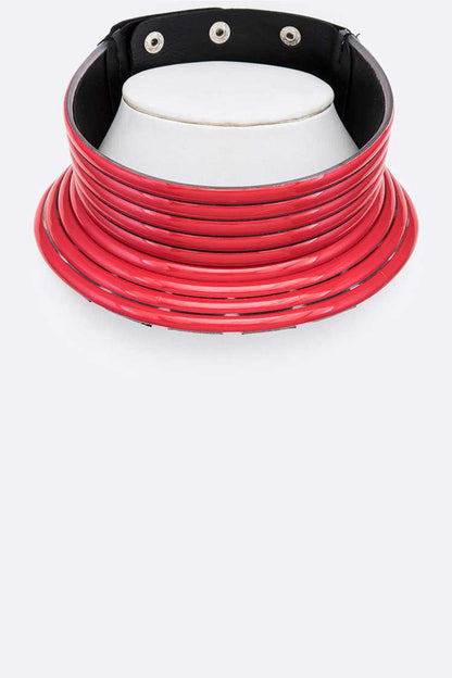 Queen Rabo Vegan Leather Snap Collar Choker