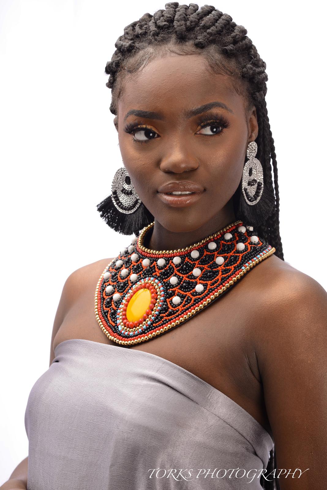 Multi Color with Black and White Bead Bib Necklace