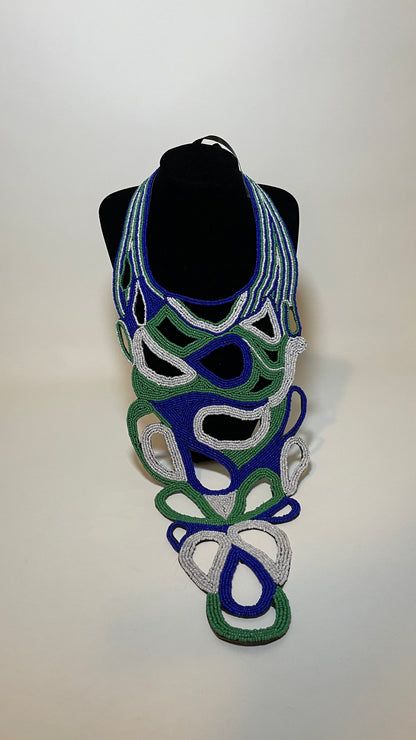 Lion Mountain Statement Embroidered forged necklace
