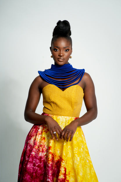 Princess Amina Of Port Loko Tribal Collar Cord Neck Ring with Magnetic Closure